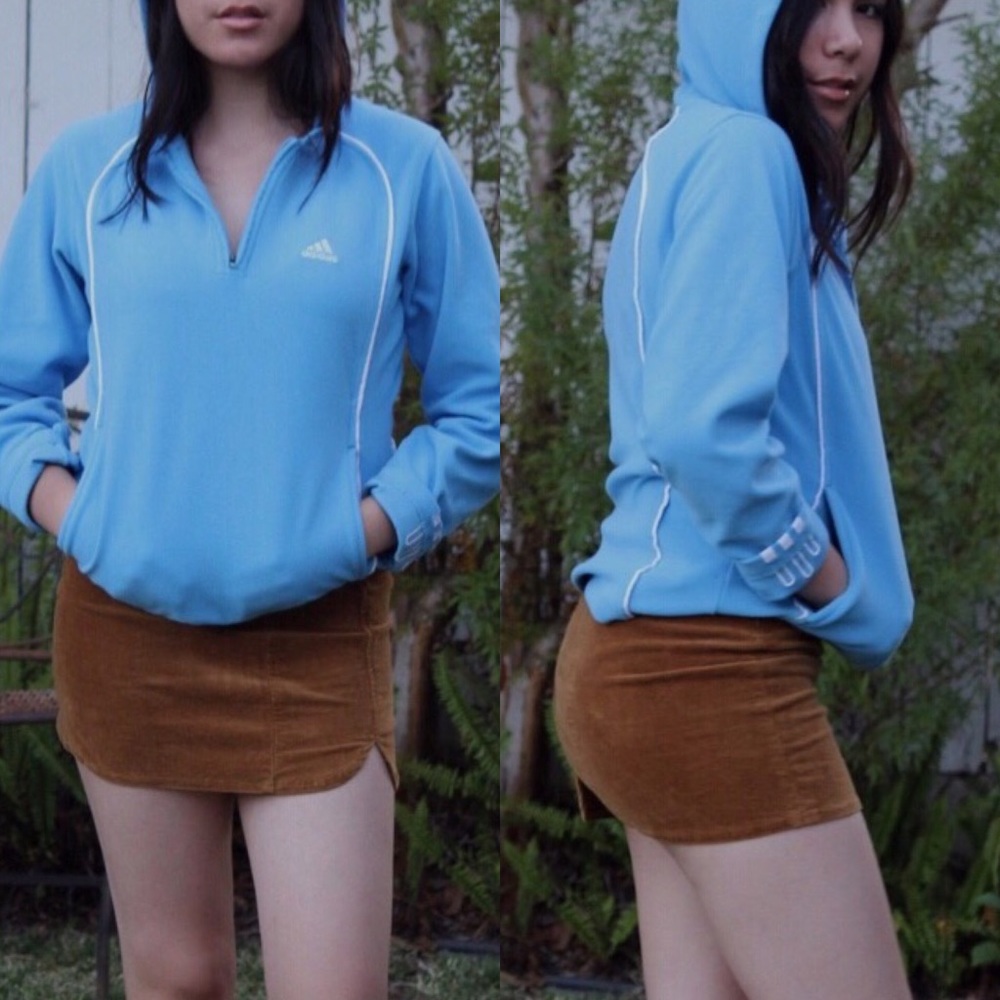 Adidas Light Blue half zip Sweatshirt