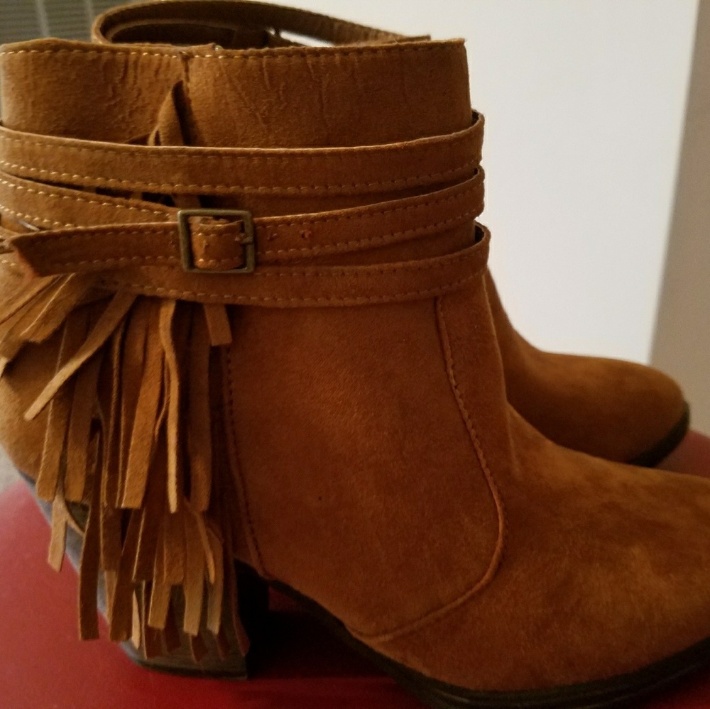 New Suede Fringed Ankle Boots