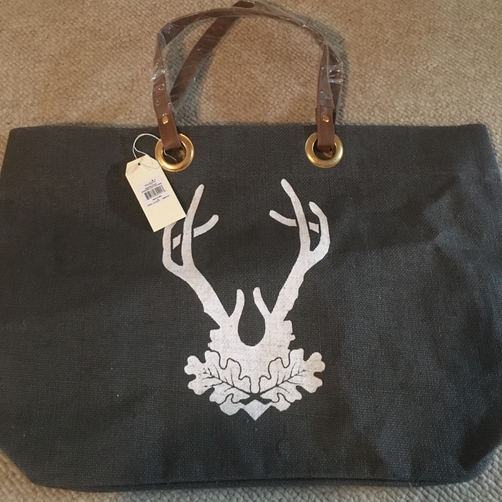 Cute gray jute Toye with fun horn print