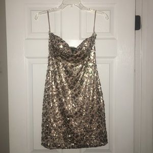 gold sequin dress
