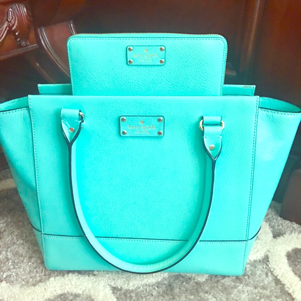 Kate Spade Tiffany Blue handbag and wallet