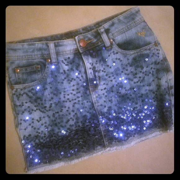 Justice Other - Justice Denim Sequin Skirt