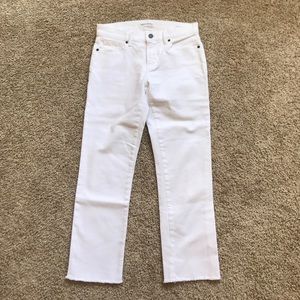 Banana Republic White Straight Leg Denim Crops