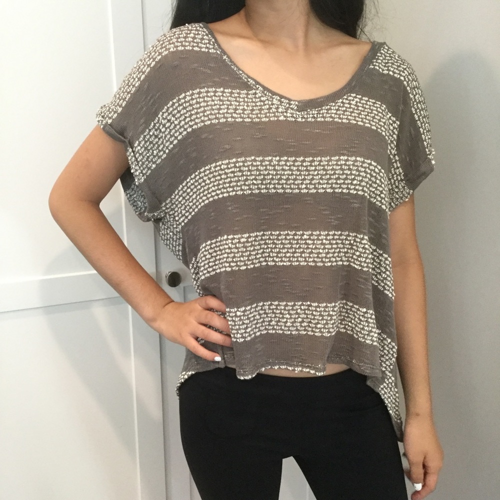 NWT Living Doll Striped Knit Top Short Sleeve