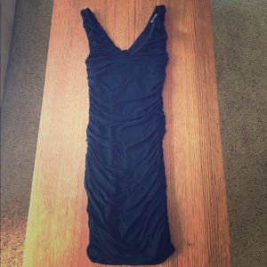 Ruched black dress