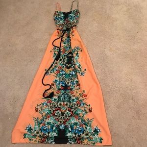 Peach floral maxi