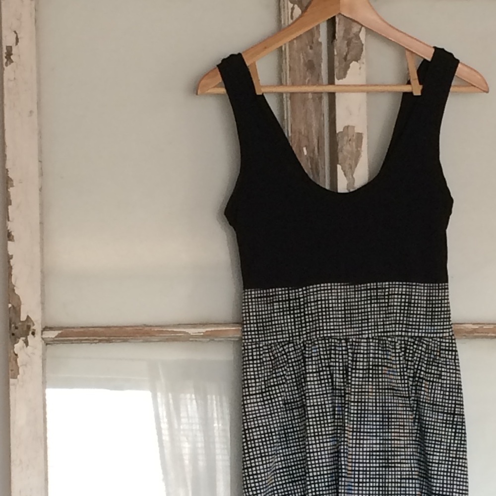 Express black and white tank dress