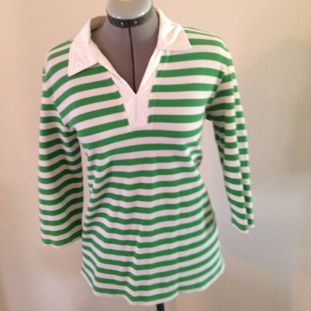 Green striped casual shirt