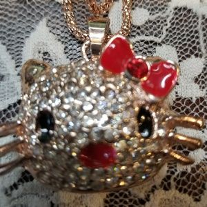 Necklace Cat Rose Gold Tone