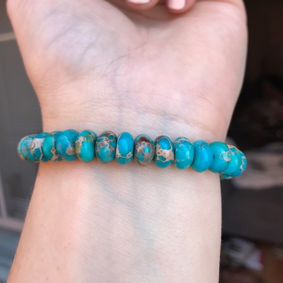 African Turquoise Druzy Beaded Bracelet - Picture 7 of 7