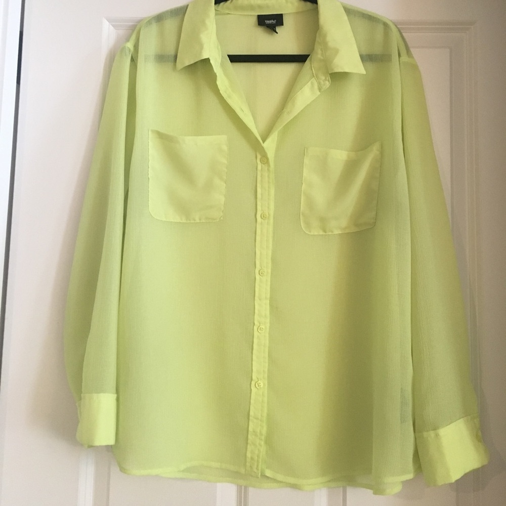 Neon Yellow Collared Shirt