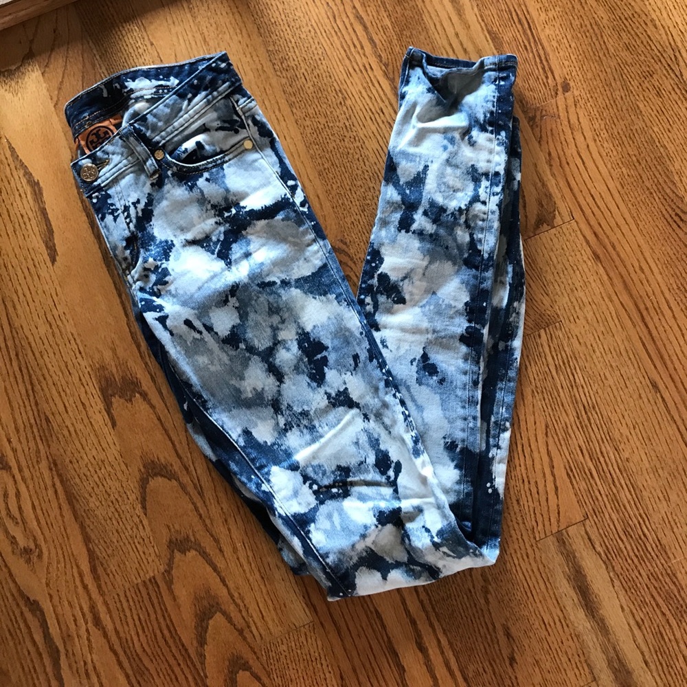 Tory Burch multi-color washed jeans