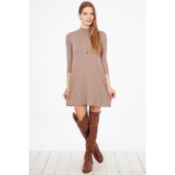 🎉CLEARANCE🎉 Mocha Turtleneck Tunic Dress - Picture 2 of 3