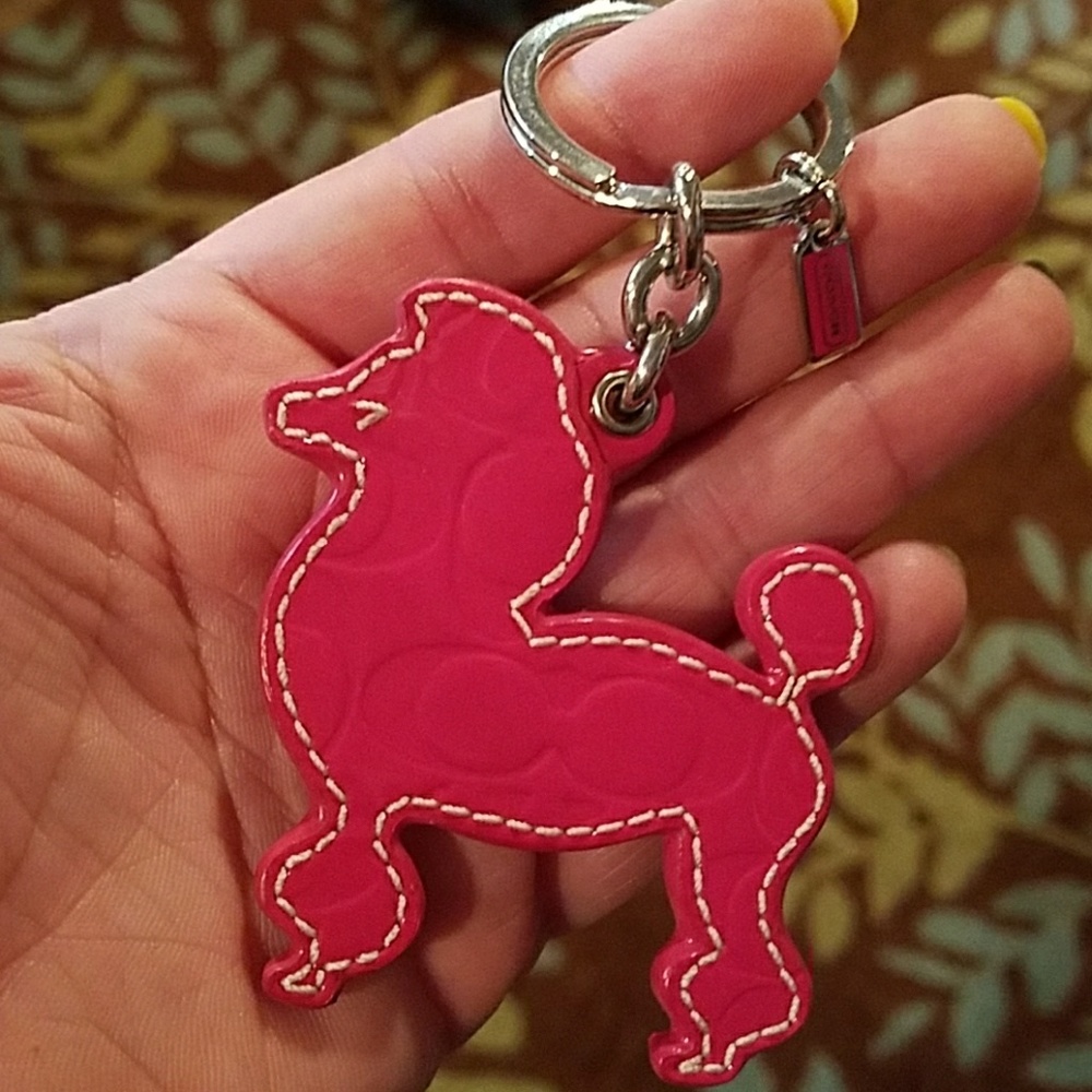 Coach Pink Poodle Keychain