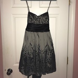 Gray and Black Formal Party Dress