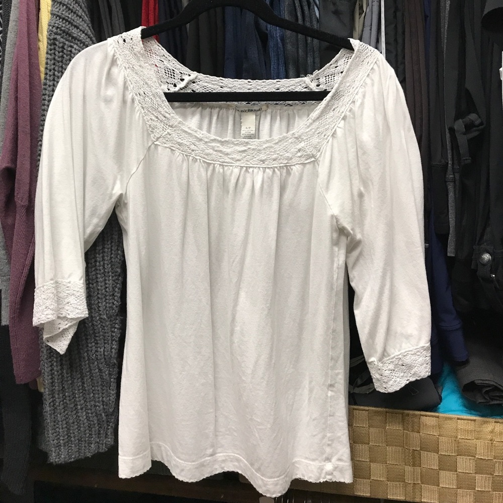 LUCKY BRAND cotton peasant top