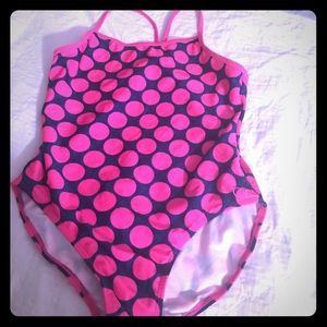 Bathing Suit Pink and Navy Blue One piece