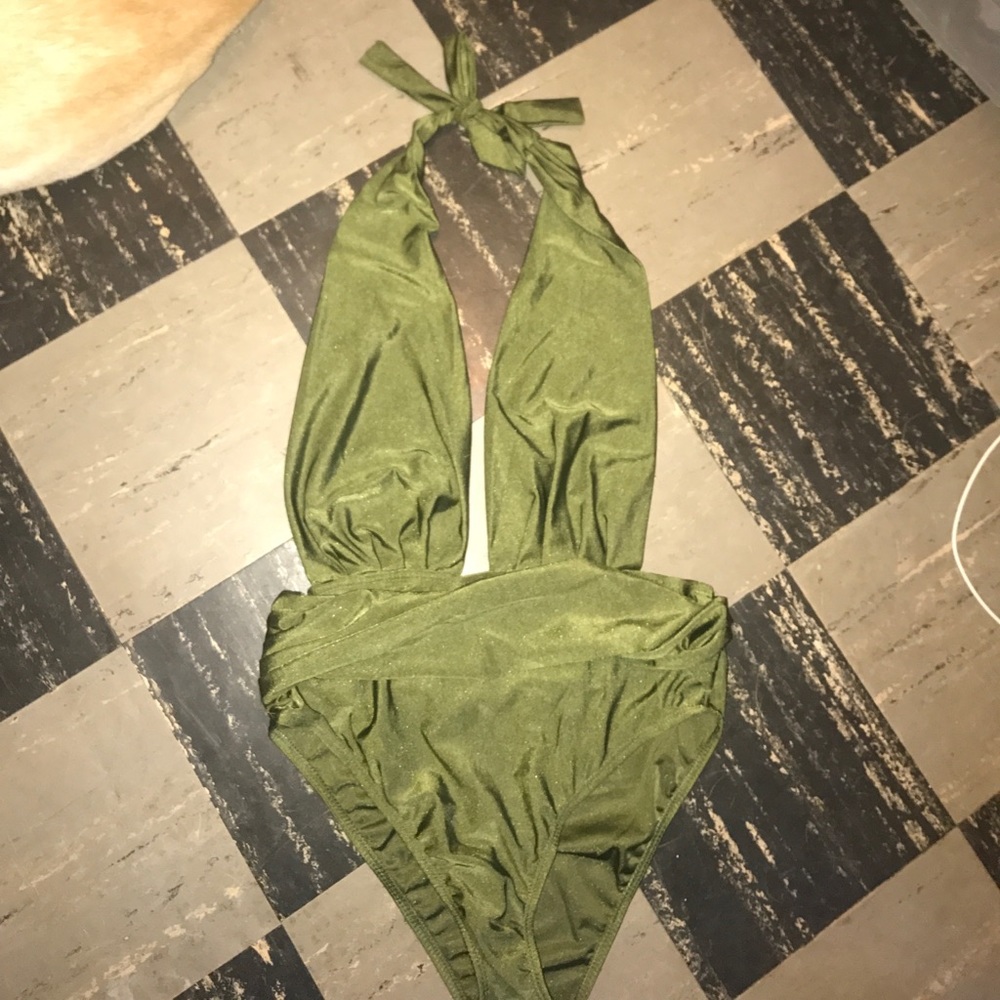 Beautiful elegant army green swim wear