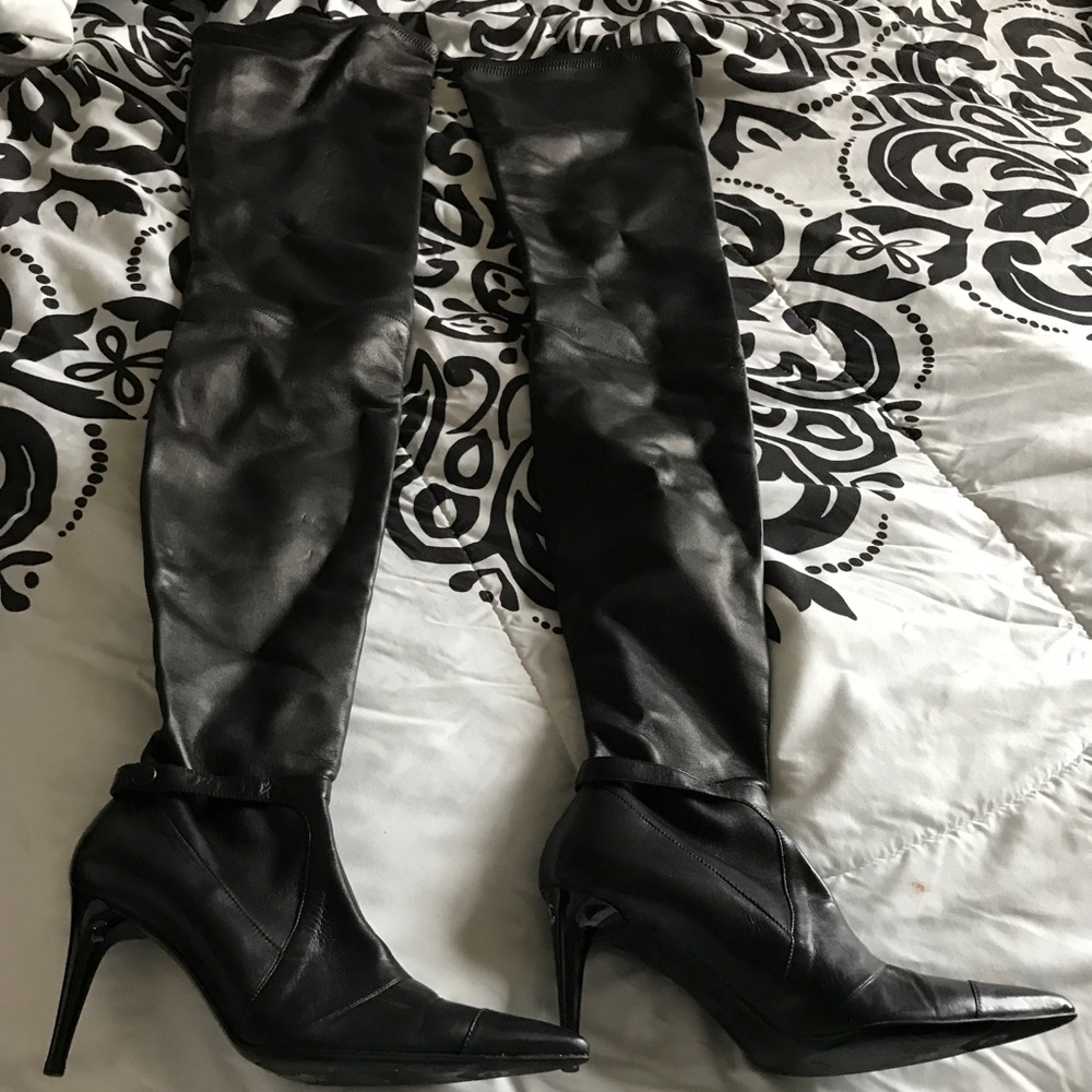 Chanel thigh boots