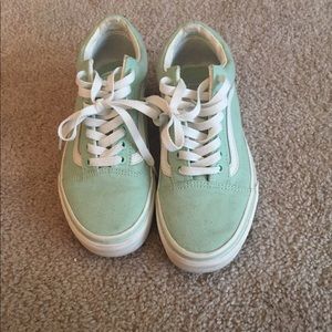 Mint green women's Vans old skool
