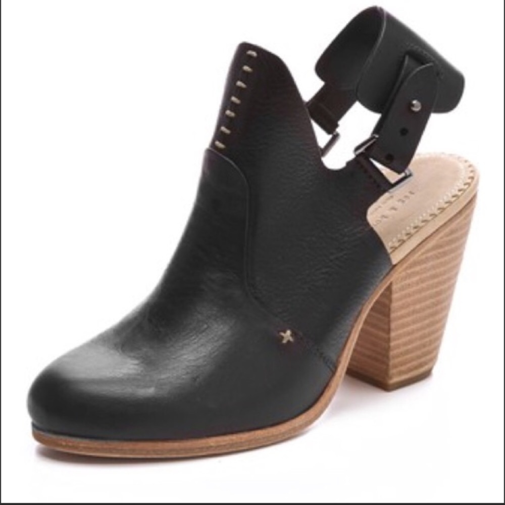 Black rag & bone sling-back booties.