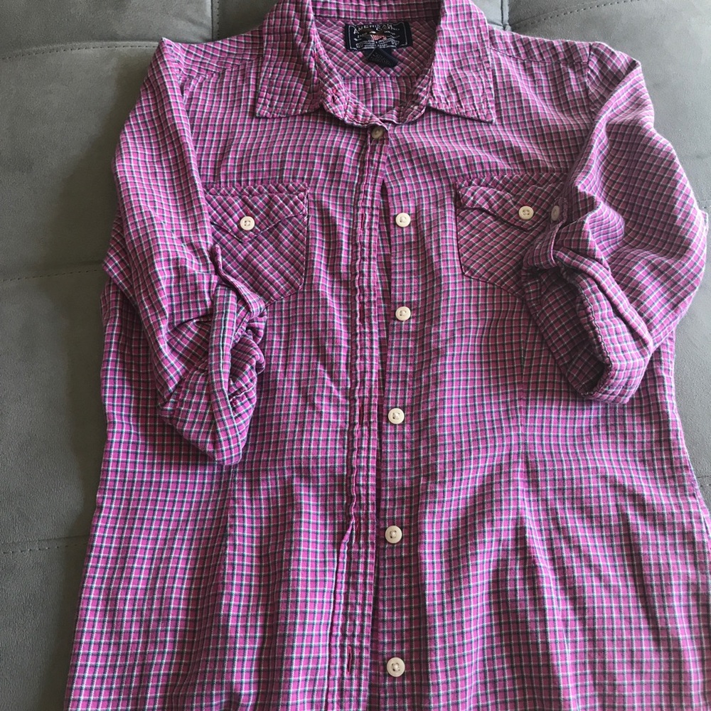 Girls American Girl plaid button down