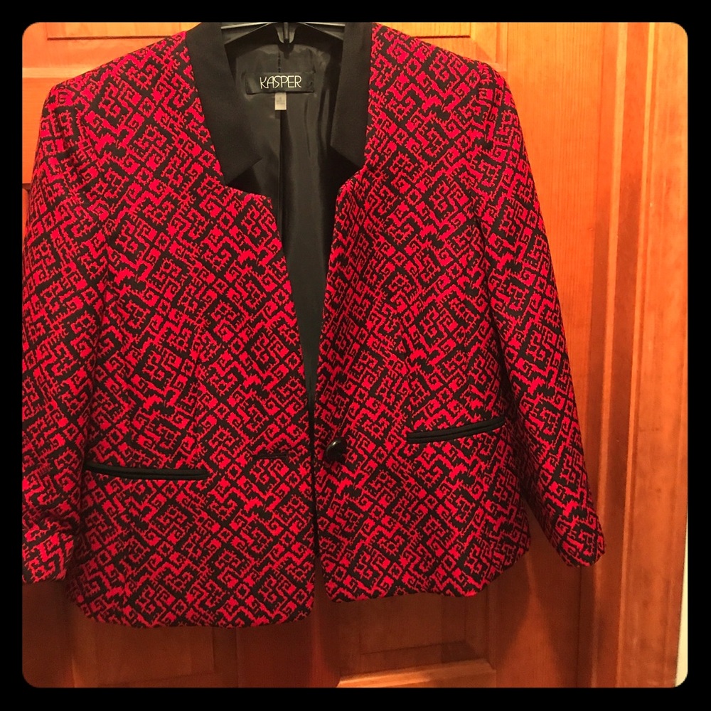 Kasper red and black jacket