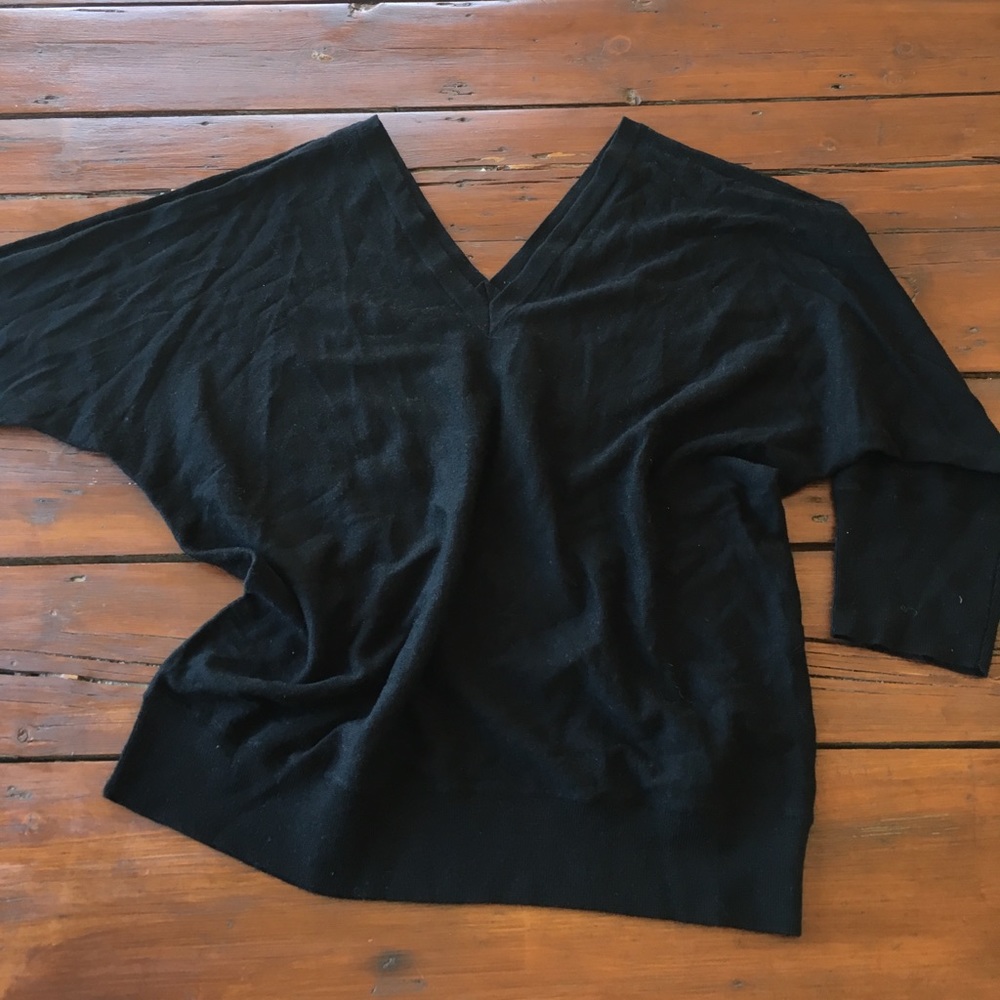 Merino Wool Double-V Neck Sweater