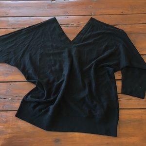 Merino Wool Double-V Neck Sweater