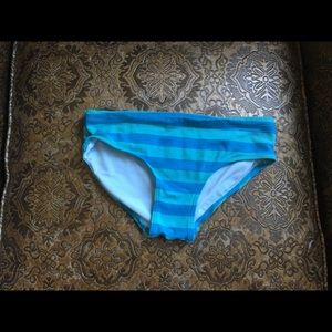 Girls Striped Blue Bikini Bottom