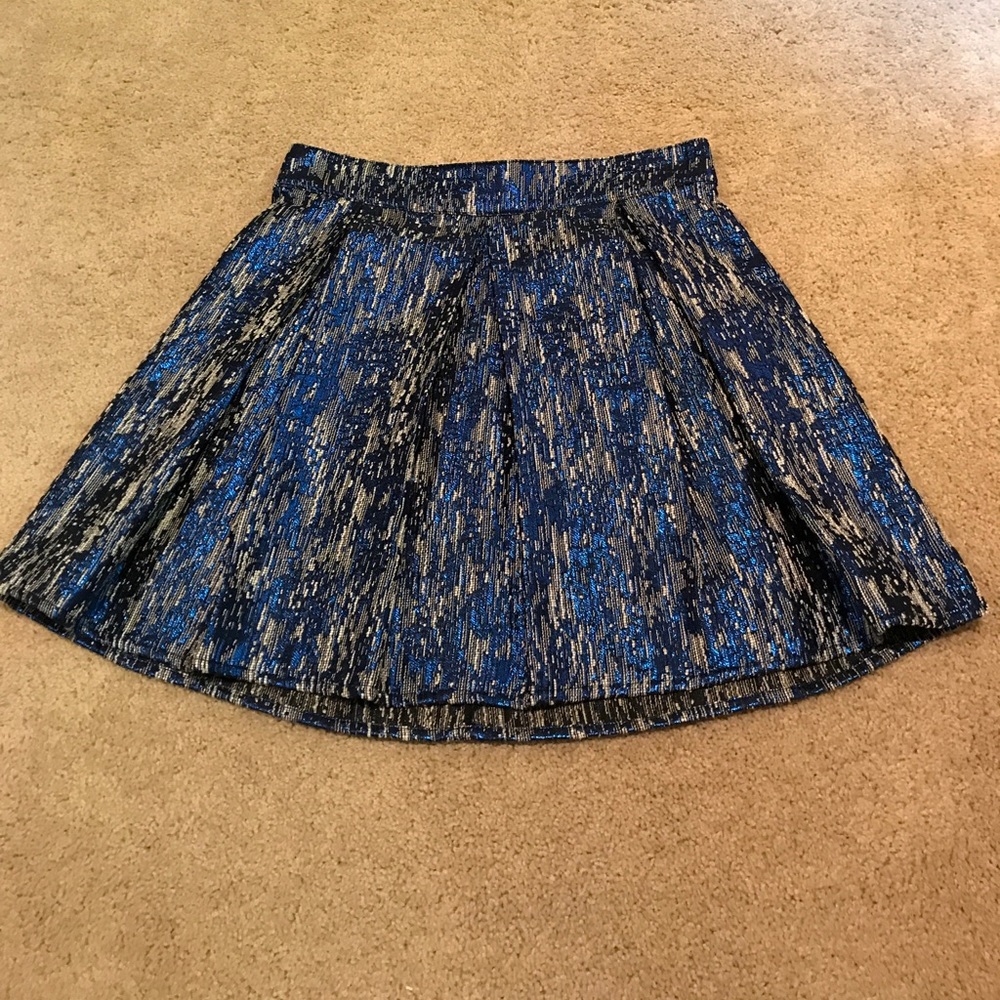 Blue metallic skirt