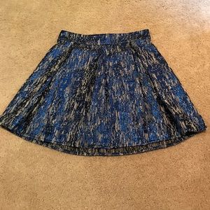 Blue metallic skirt