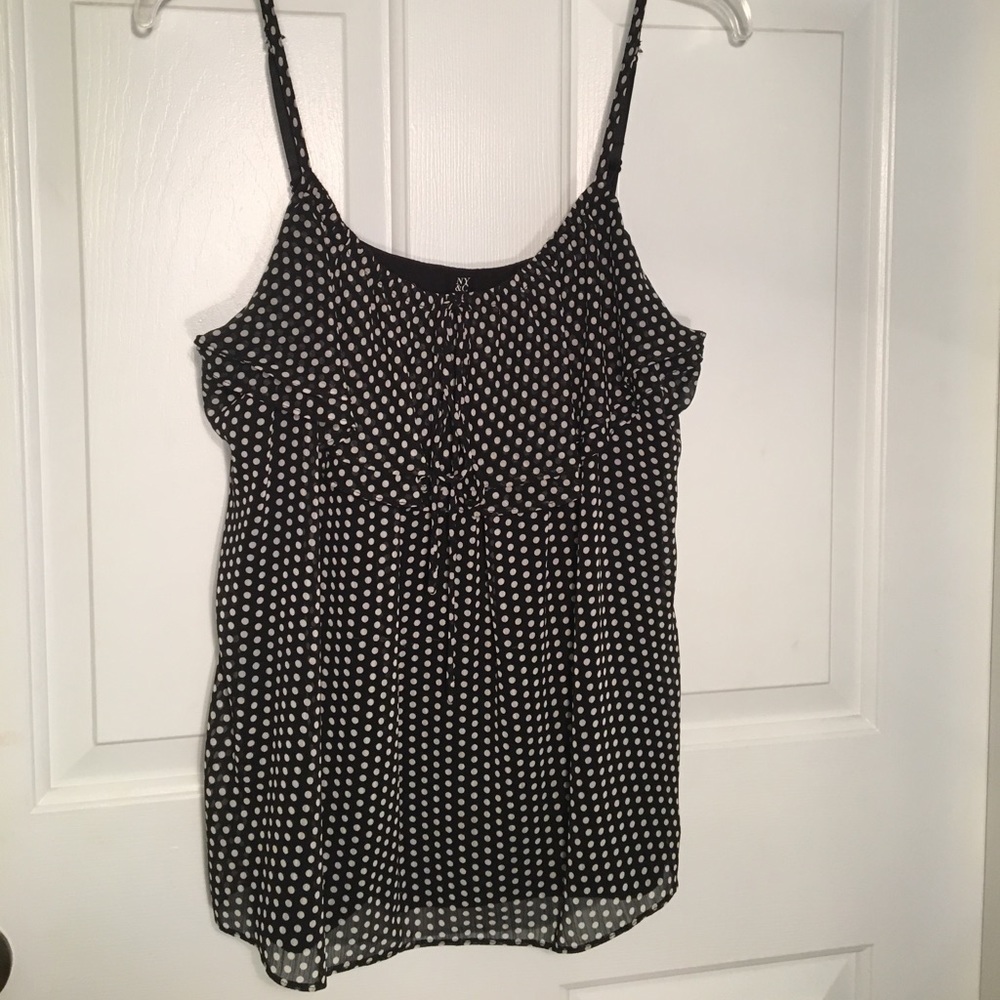 NY & Co Black and While Polka Dotted tank top