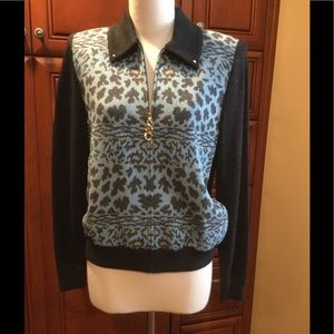 NWOT ST. JOHN SOFT BLUE GREY BOMBER JACKET SZ 4