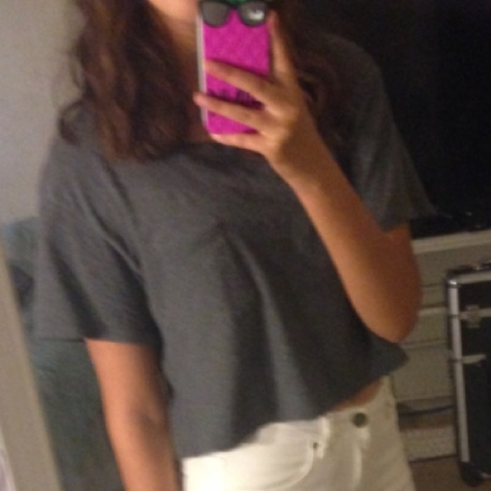 Gray crop top