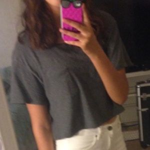 Gray crop top