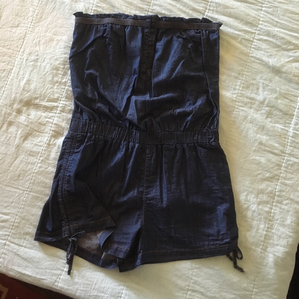 Denim Strapless Romper  XL  Never Worn