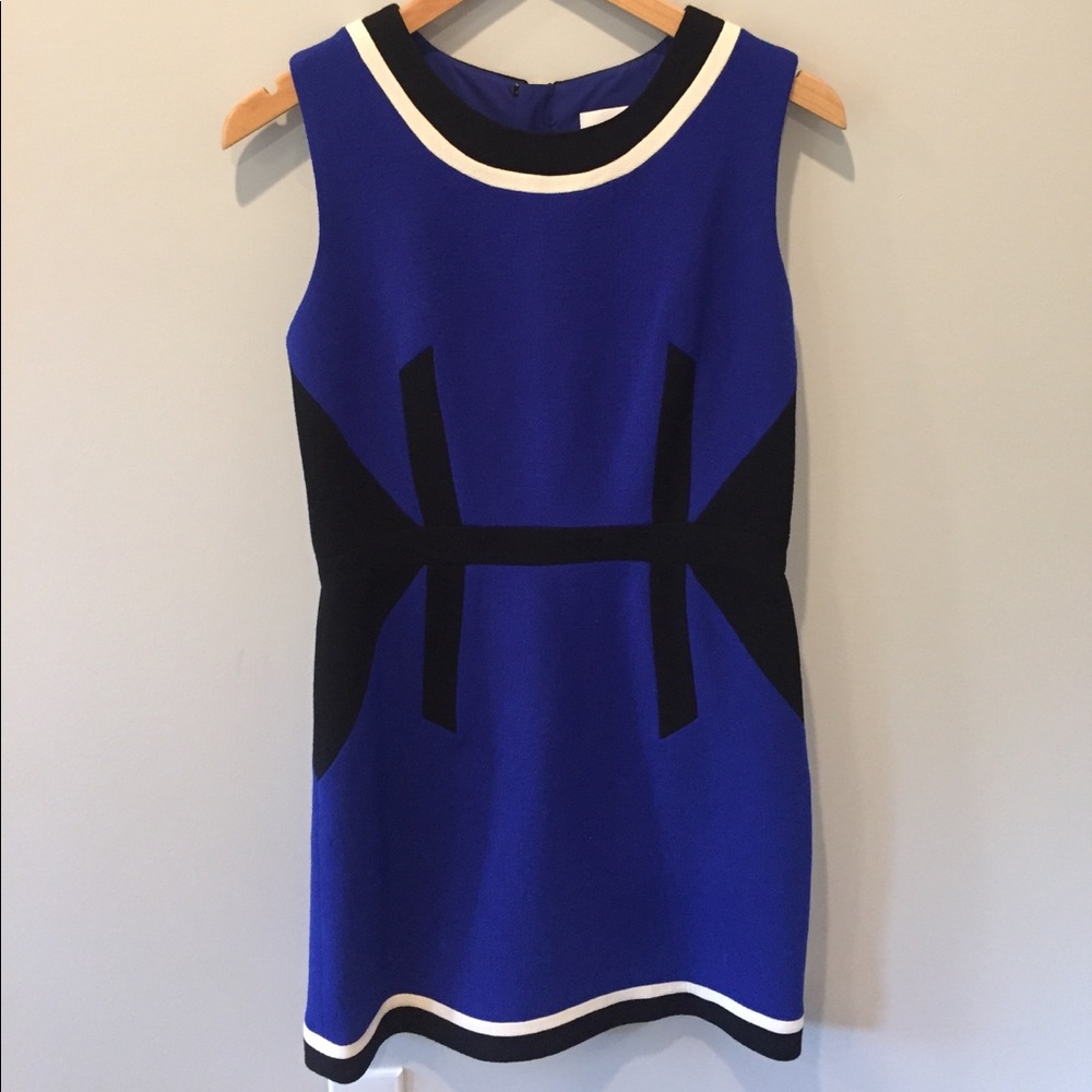 Milly geometric blue and black dress