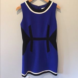 Milly geometric blue and black dress
