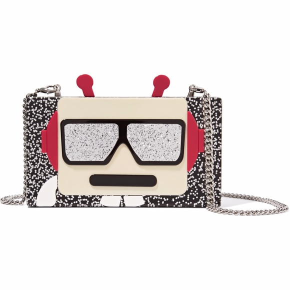 KARL LAGERFELD Robot glittered acrylic clutch bag - Picture 2 of 5