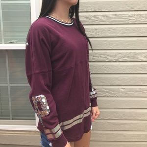 Maroon Victoria's Secret Pink Long Sleeve Shirt