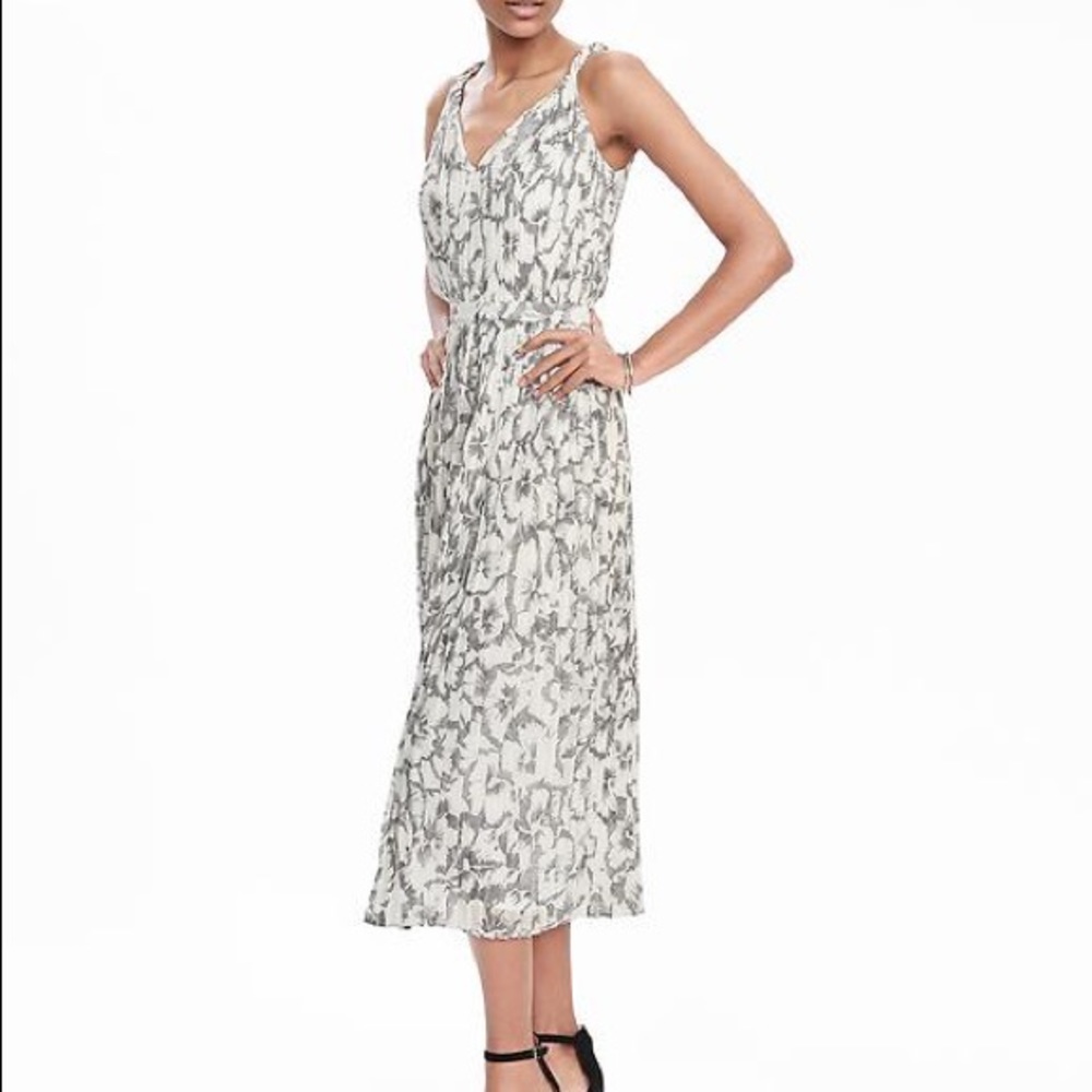 Banana Republic pleated midi dress