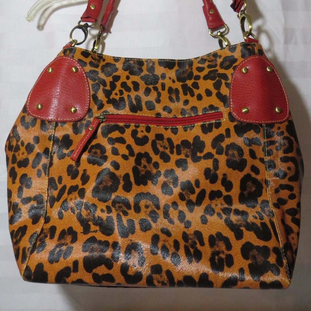 Orange and Red Leopard Hobo Bag