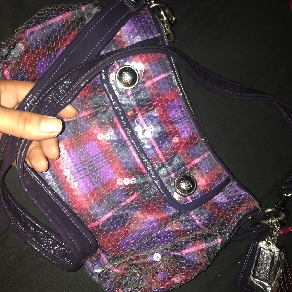 Plaid coach purse
