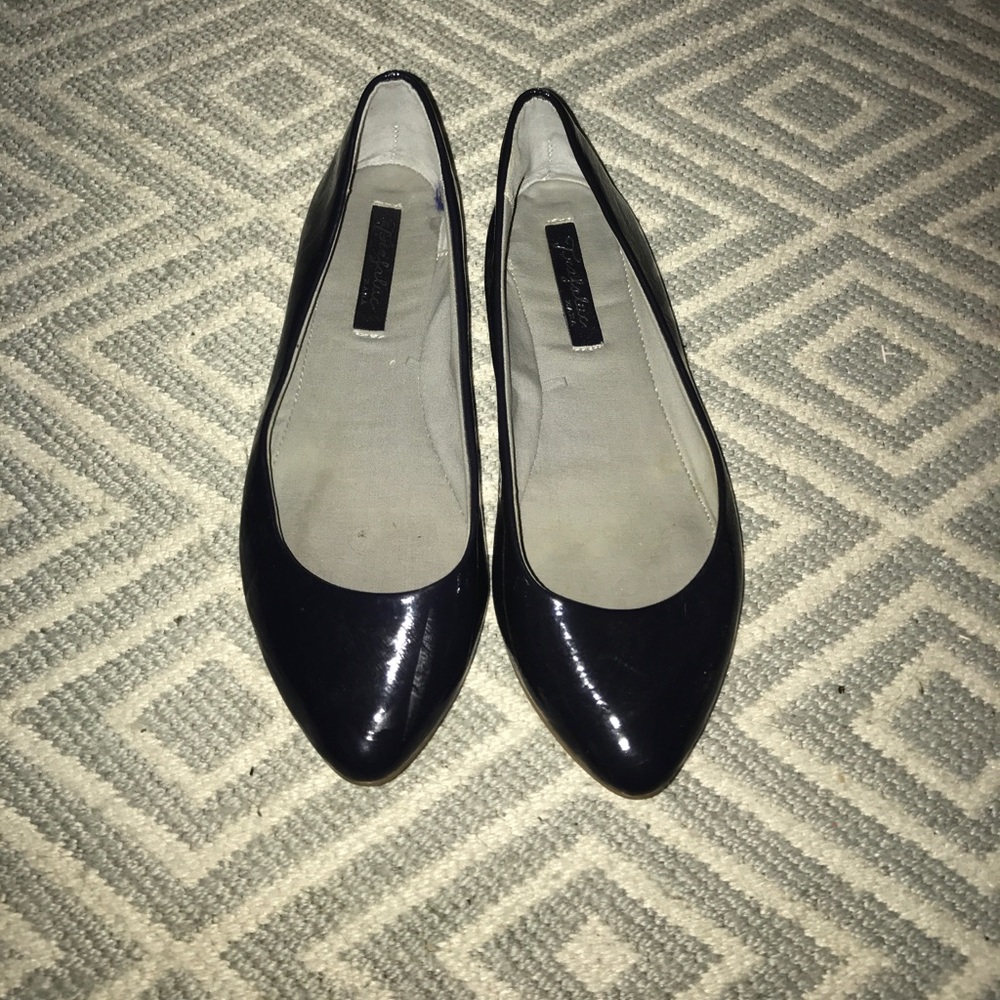 Zara patent navy pointed toe fats