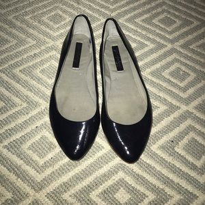Zara patent navy pointed toe fats