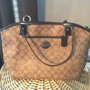 Tan coach purse