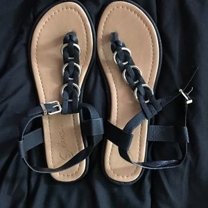 Black/Gold Sandals