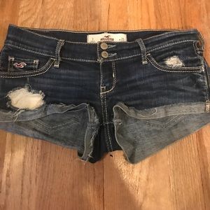 Dark wash hollister shorts