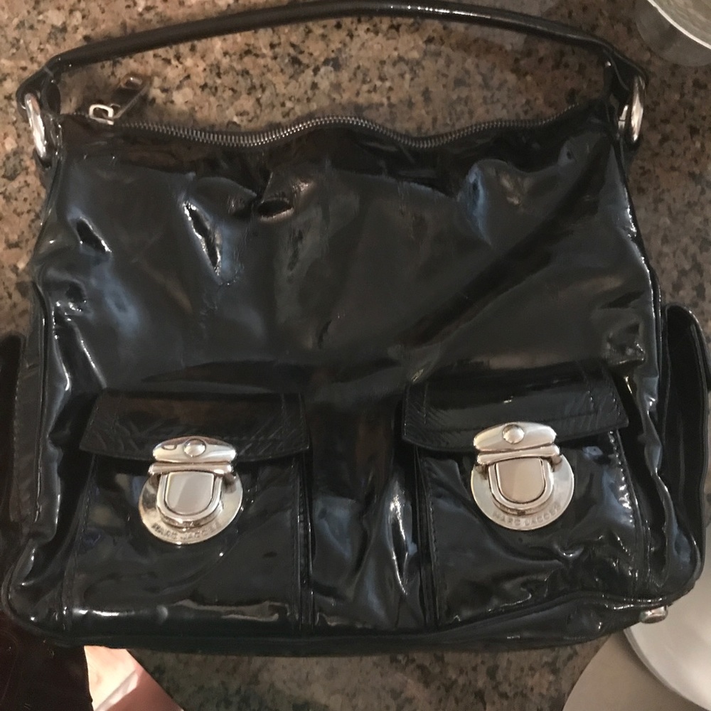 Marc Jacobs black patent handbag